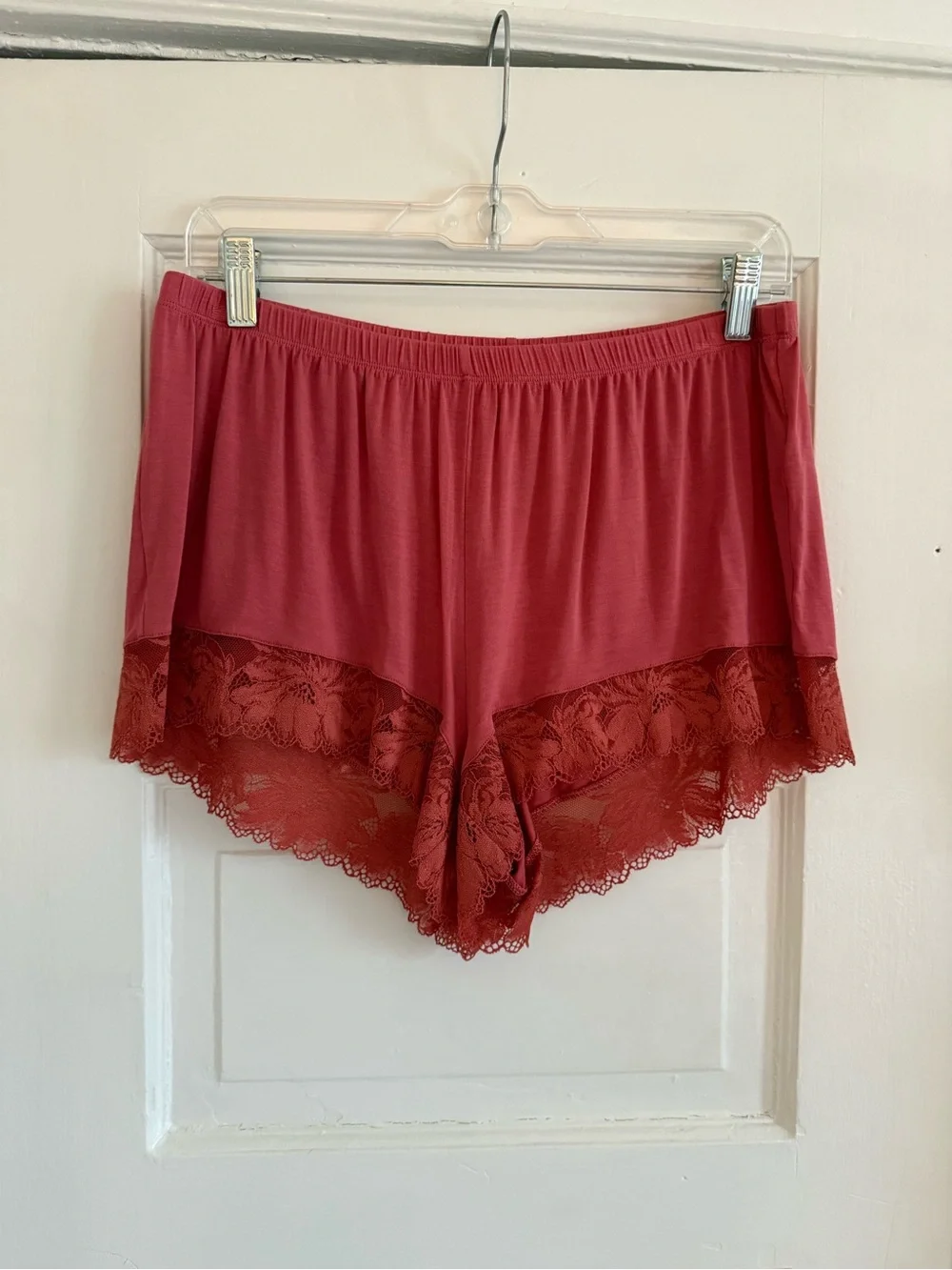 Eberjey Rose Lace-Trim Short Pajama Set - Dusty Rose - Picture 7 of 9
